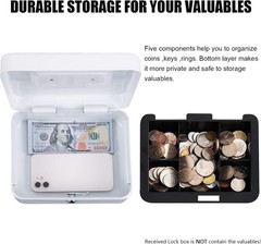 Water-Resistant Medium Cash Box with Key – Ideal for Business & Personal Use