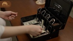 Metal Cash Box with Key Lock 11.8×9.4×3.5 Inches Removable Money Tray Portable