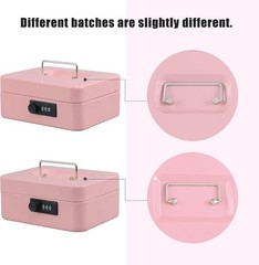 Portable Pink Cash Box Safe with Combination Lock – Freestanding, Durable Design
