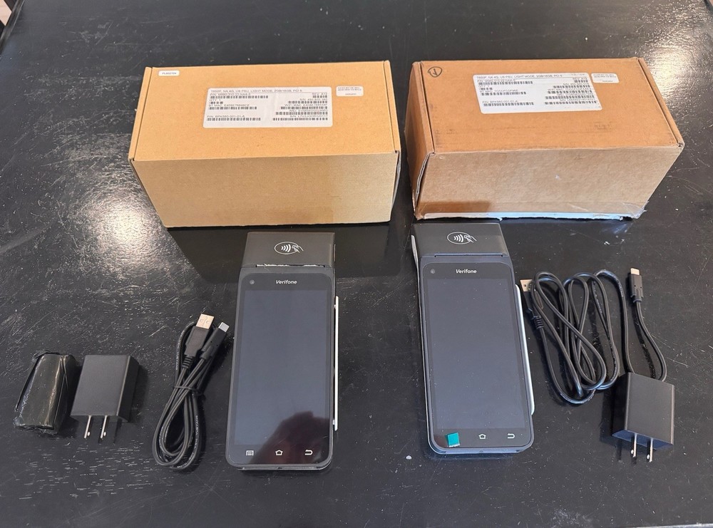 (2) NEVER USED Verifone Trinity T650P Wireless Credit Card Terminals