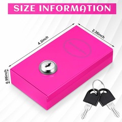 1 Pack Metal Box for Gamblers Pocket Sized Winner Bank Casino Cash Box with 2 Ke