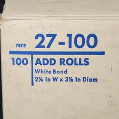 Lot 40 Ampad Adding Machine Calculator Rolls 27-100 White Bond 2 1/4 x 150ft NOS