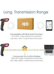 NETUM 2D Barcode Scanner, Compatible with 2.4G Wireless & Bluetooth & USB Wired
