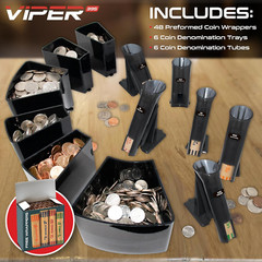 Viper V395 Coin Counter, Sorter, and Wrapper, Sorts All US Coins Including Half