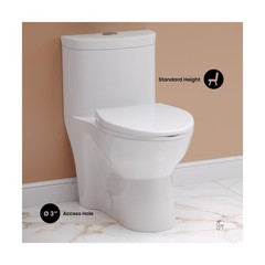 Sublime One Piece Elongated Toilet with Touchless Retrofit Dual Flush 1.1/1.6…