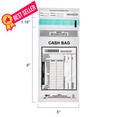 ADSURE Clear Plastic Small Bank Deposit Bags For Cash | 12.5 liters,