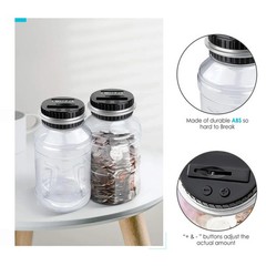 Large Digital Coin Counting Bank 1.8L LCD Coin Jar US Coins Silver
