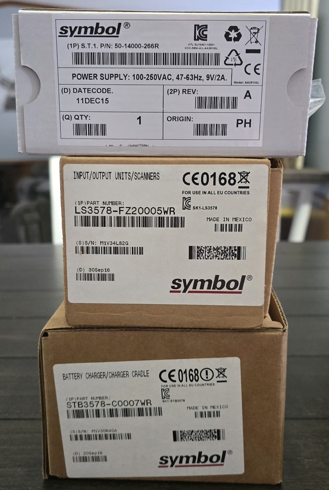 Symbol LS3578FZ Fuzzy Logic Cordless Barcode Scanner Kit LS3578-FZBU0100IR New