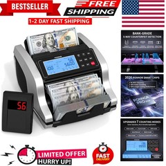 Money Counter Machine with Value Counting, Support Dollar and Euro, UV, MG, M…