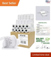 High-Quality 50 Rolls of 2-1/4″ x 50′ Thermal Paper – Perfect for POS Systems