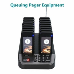 Wireless Restaurant Guest Paging Queuing Calling System Coaster Pager 16 Pagers