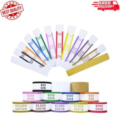 600Pcs Money Bands for Cash – Self-Adhesive Money Wrappers for Bills, Currency S