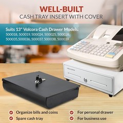 Locking Cash Drawer Tray – 4 Bill & 5 Coin Organizer (11.7″ x 10.3″)