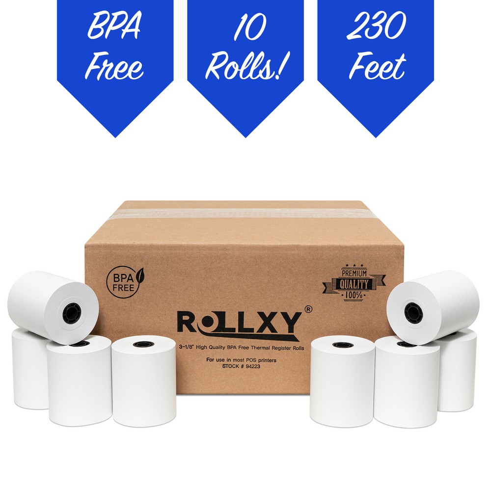 3 1/8″ X 230′ THERMAL POS CASH REGISTER RECEIPT PAPER – 10 Rolls per Case