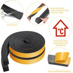 Innconee 2 Rolls 1-1/2 Inch W x 1.5 inch x x 8 ft, Black