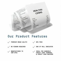 2 1/4″ x 16′ Thermal Paper Roll, 100 Rolls, Poynt Smart Terminal & Luxe 6200M