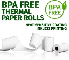 Shrink-Wrapped BPA Free Thermal Paper Rolls 2-1/4″ x 50′ – Easy Use Pack of 50
