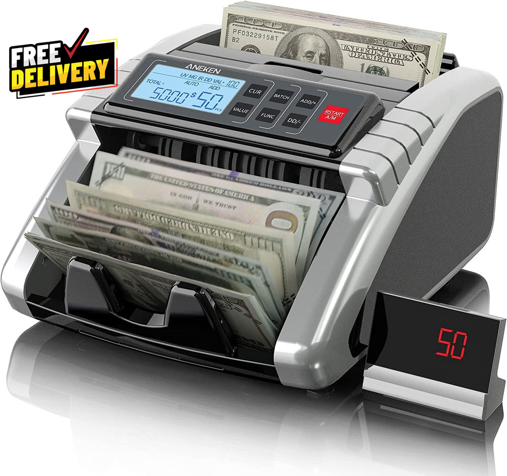 Money Counter Machine with Value Count Dollar Euro UV/MG/IR/DD/DBL/HLF/CHN Cou..