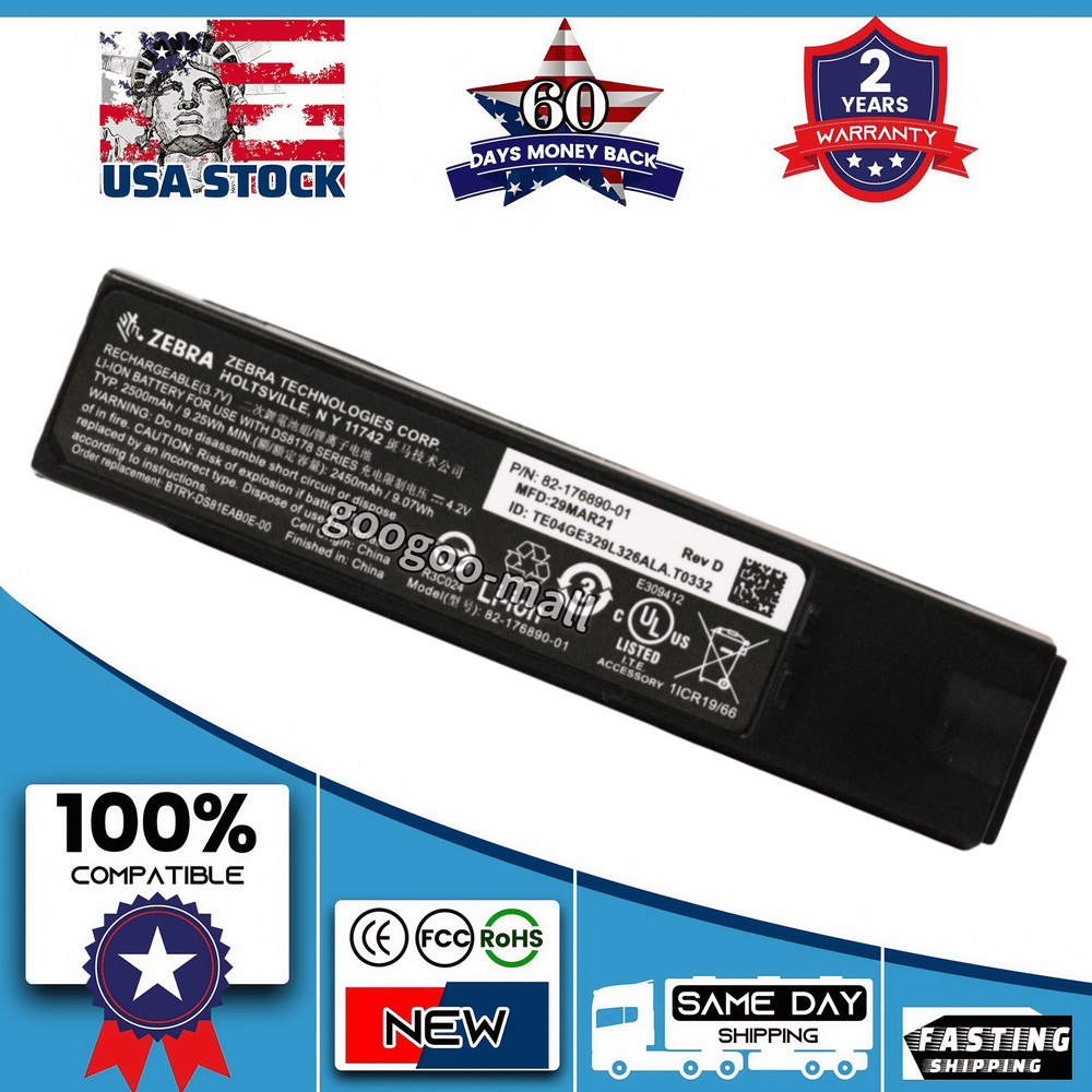 New Genuine 82-176890-01 Battery for Zebra Barcode Scanner DS8170 DS8178 DS8100