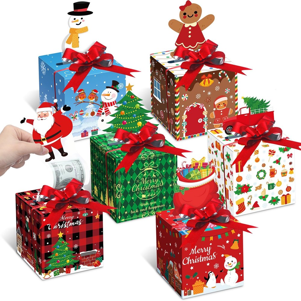 12PCS Christmas Money Box, Pop up, Cash Holders, DIY Surprise Pull Box, Chic