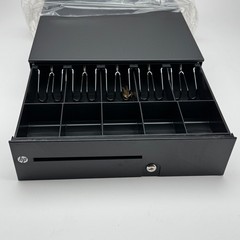HP T400-4-BL1616 POS Cash Drawer 16×16 Black 417807-005 w/ Keys