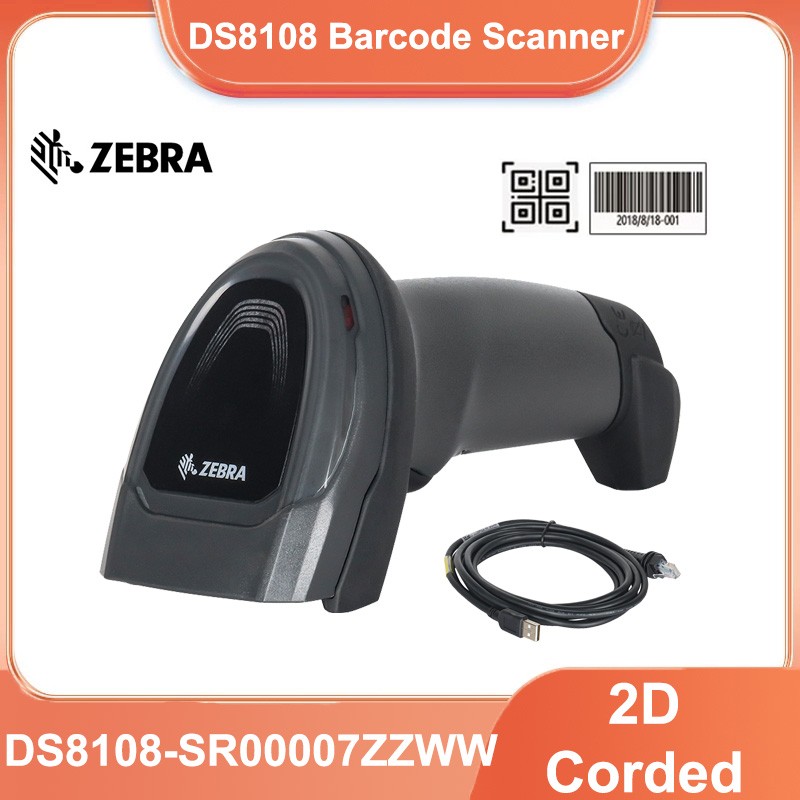 Zebra DS8108-SR00007ZZWW Handheld 1D 2D Area-imager Barcode Scanner w/ USB Cable