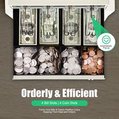 48 Keys Electronic Cash Register, LED Retail POS System W/ Printer, Cash Drawer