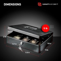 SentrySafe DCB 12 Deluxe Cash Box Key Lock 0.21 cu ft