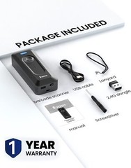 Eyoyo Portable 2D Bluetooth Barcode Scanner with Clip for iPhone Android Phone