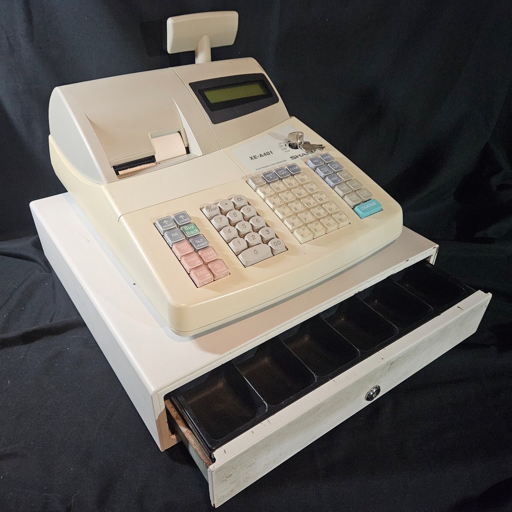Sharp XE-A401 Electronic Cash Register Thermal Printer Tested Working