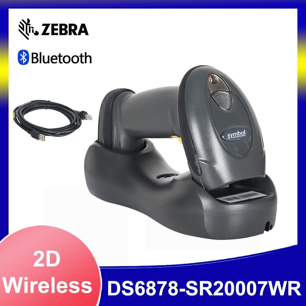 Zebra Symbol DS6878-SR20007WR USB Wireless Bluetooth Barcode Scanner with Cradle