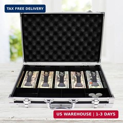 Large Cash Box with Money Tray, Lockable Money Box for Cash, Large Cash Organize