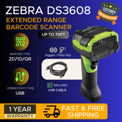 ✅Zebra DS3608 Extended Range 1D/2D/QR Barcode Scanner, 1 YEAR WARRANTY!🔥⭐