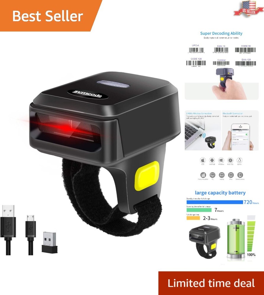 Wireless Bluetooth Barcode Scanner 3-in-1 Connection for Multi-Language Support