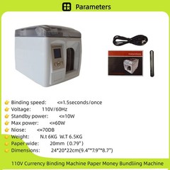 110V Safety High Efficiency Currency Binding Machine Bill Counter Money Binder