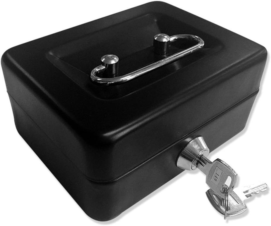Elegant X-Small Cash Box with Key Lock – Portable Alloy Steel Storage 4.92×3.94
