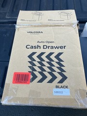 Volcora Black 16 Auto Open Cash Drawer W/ Keys Pre Owned Excellent Condition
