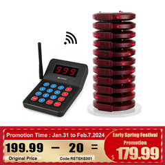 Retekess T119 Restaurant Pager System Guest Queuing 10 Buzzers Food Truck Cafe