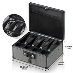 Lockbako Locking Cash Box with Money Tray and Key, Secure Money Safe Box for …
