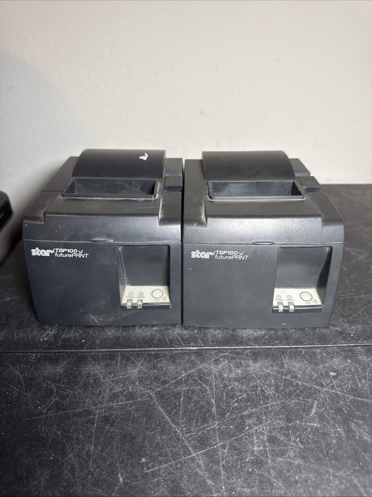 Star TSP100 futurePRNT Thermal POS Receipt Printer USB No Cords Lot Of 2