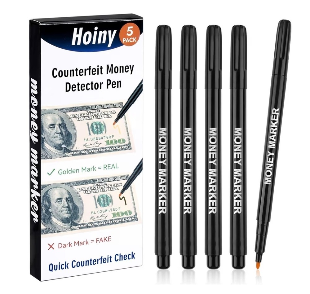 Counterfeit Money Detector Pen 5 Pack Marker Fake Bill Currency Checker Test