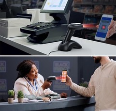 Bluetooth Barcode Scanner with USB Charging Cradle Data Receiver, 1D 2D QR Wi…