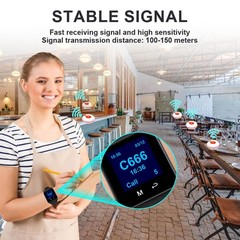 Catel Queuing Wireless Calling System 3 Call Buttons 1Wrist Watch Receiver Cafe