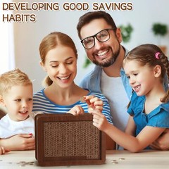 $10000 Cash Vault Wooden Savings Box Cash Saver Money Saving Challenge Coin
