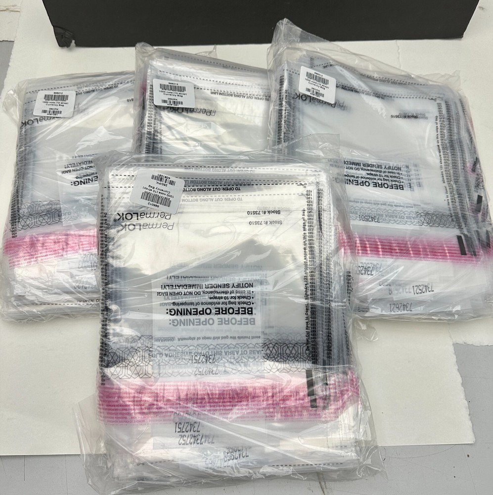 x1000 Currency Bag (10 Strap) Clear 585012 PermaLok Money Deposit Bags #73510