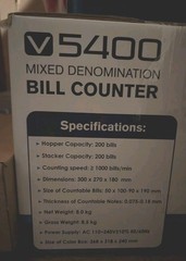 New In Box Mixed Denomination Bill Counter V5400