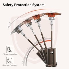 EAST OAK 55,000 BTU Propane Patio Heater with Round Table & Stainless Steel Burn