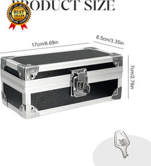 Lockable Cash Box with Key, Aluminium Alloy Money Storage Box & Single-Row Curre