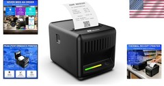 Wall-Mounted 80mm Thermal Receipt Printer with Smart RGB Alerts & Durability