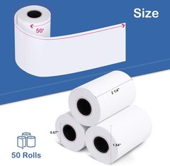2 1/4″ inch x 50’ft Thermal Paper 50 Rolls, BPA Free Receipt Paper, 58mm Ther…